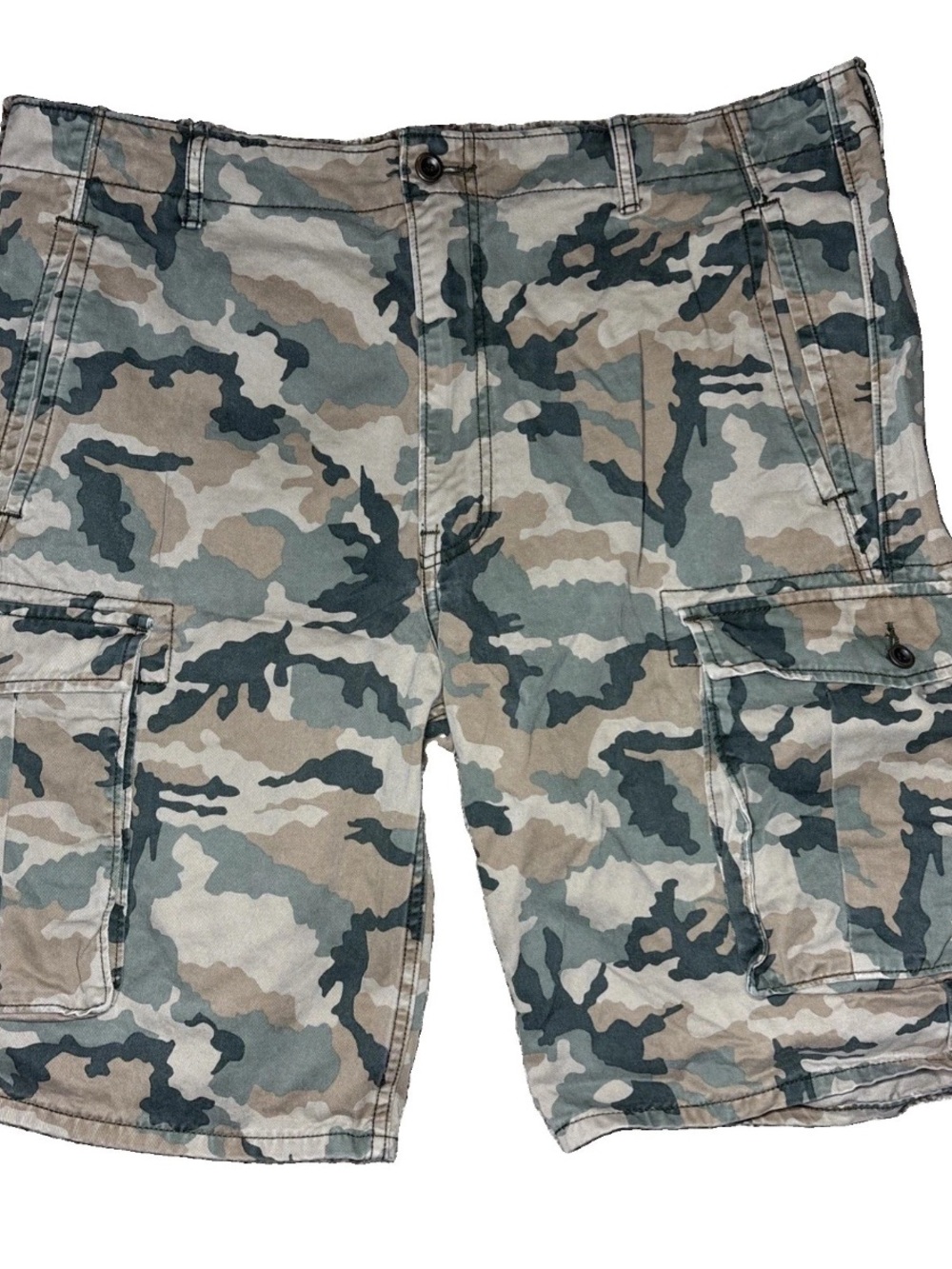 Levi's Mens Camo Cargo Shorts Green Khaki Brown Camouflage Multi Pocket Size 38